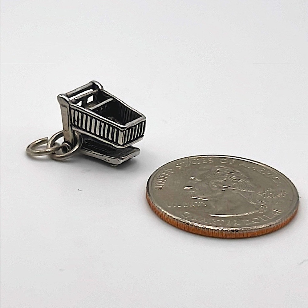 925 Sterling Silver Grocery Cart Charm